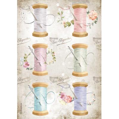 Stamperia Romantic Threads Reispapier - Needle & Thread